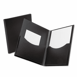 ESS57454 Double Stuff Gusseted 2-Pocket Polypropylene Folder, 200-Sheet Capacity Black By ESSELTE PENDAFLEX CORP.