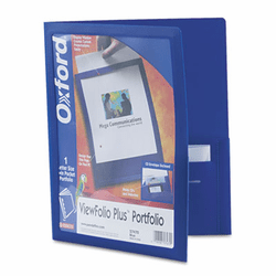 ESS57470 ViewFolio Plus Polypropylene Portfolio, 50-Sheet Capacity, Blue/Clear By ESSELTE PENDAFLEX CORP.