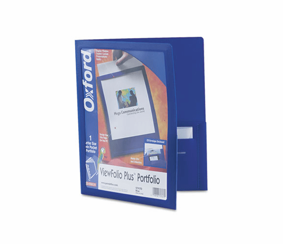 ESS57470 ViewFolio Plus Polypropylene Portfolio, 50-Sheet Capacity, Blue/Clear By ESSELTE PENDAFLEX CORP.