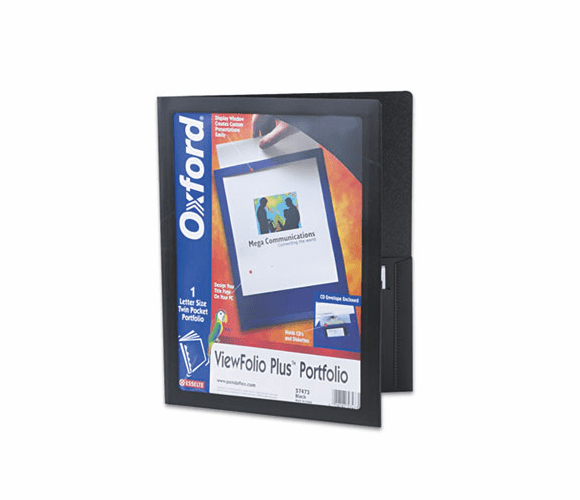 ESS57473 ViewFolio Plus Polypropylene Portfolio, 50-Sheet Capacity, Black/Clear By ESSELTE PENDAFLEX CORP.