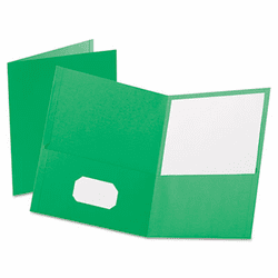 ESS57503 Twin-Pocket Portfolio, Embossed Leather Grain Paper, Light Green By ESSELTE PENDAFLEX CORP.