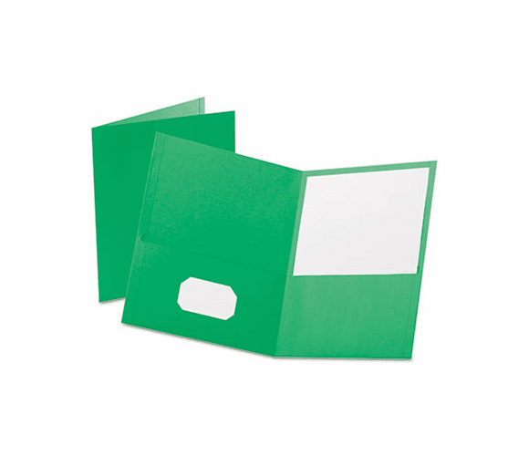 ESS57503 Twin-Pocket Portfolio, Embossed Leather Grain Paper, Light Green By ESSELTE PENDAFLEX CORP.