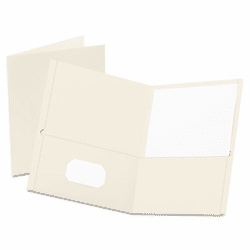 ESS57504 Twin-Pocket Portfolio, Embossed Leather Grain Paper, White By ESSELTE PENDAFLEX CORP.
