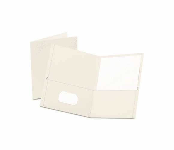 ESS57504 Twin-Pocket Portfolio, Embossed Leather Grain Paper, White By ESSELTE PENDAFLEX CORP.