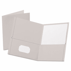 ESS57505 Twin-Pocket Portfolio, Embossed Leather Grain Paper, Gray By ESSELTE PENDAFLEX CORP.
