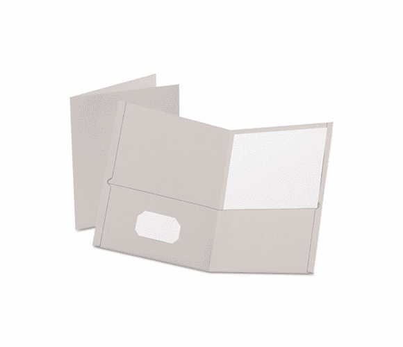 ESS57505 Twin-Pocket Portfolio, Embossed Leather Grain Paper, Gray By ESSELTE PENDAFLEX CORP.