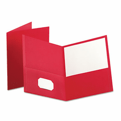 ESS57511 Twin-Pocket Portfolio, Embossed Leather Grain Paper, Red By ESSELTE PENDAFLEX CORP.