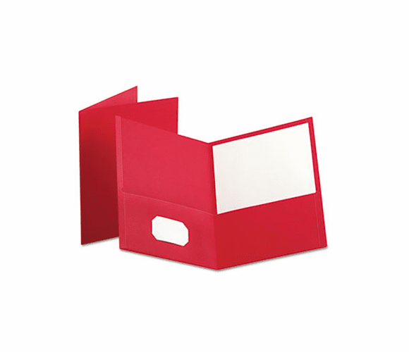 ESS57511 Twin-Pocket Portfolio, Embossed Leather Grain Paper, Red By ESSELTE PENDAFLEX CORP.