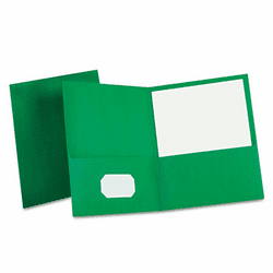 ESS57556 Twin-Pocket Portfolio, Embossed Leather Grain Paper, Hunter Green By ESSELTE PENDAFLEX CORP.