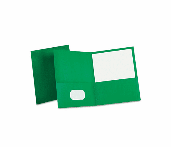 ESS57556 Twin-Pocket Portfolio, Embossed Leather Grain Paper, Hunter Green By ESSELTE PENDAFLEX CORP.