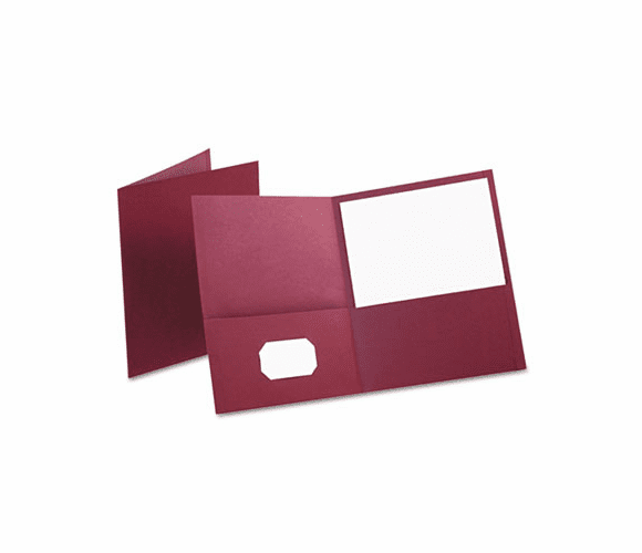 ESS57557 Twin-Pocket Portfolio, Embossed Leather Grain Paper, Burgundy By ESSELTE PENDAFLEX CORP.