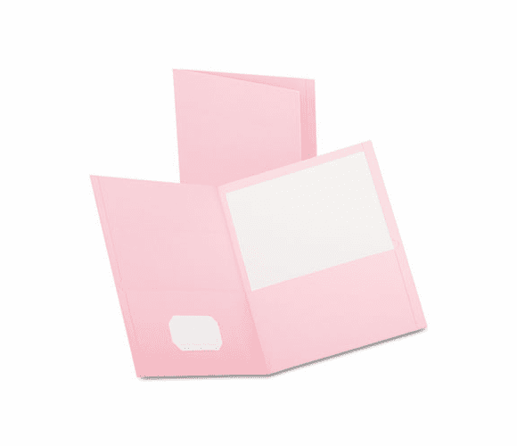 ESS57568 Twin-Pocket Portfolio, Embossed Leather Grain Paper, Pink By ESSELTE PENDAFLEX CORP.