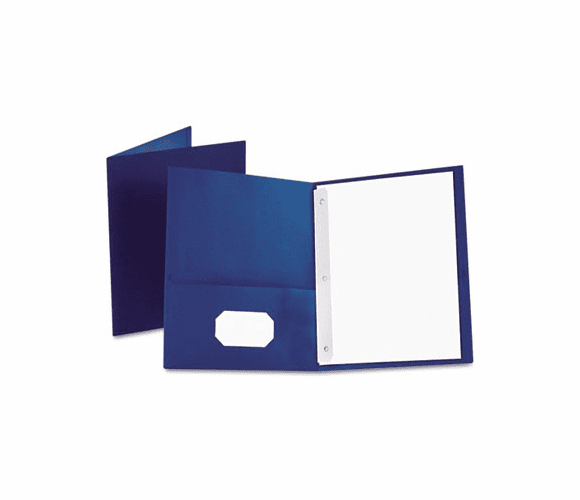 ESS57702 Twin-Pocket Portfolio, Tang Clip, Letter, 1/2" Capacity, Blue, 25/Box By ESSELTE PENDAFLEX CORP.