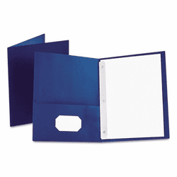 ESS57702 Twin-Pocket Portfolio, Tang Clip, Letter, 1/2" Capacity, Blue, 25/Box By ESSELTE PENDAFLEX CORP.
