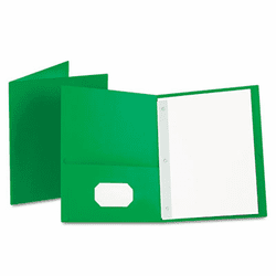 ESS57703 Paper Twin-Pocket Portfolio, Tang Clip, Letter, 1/2" Capacity, Green, 25/Box By ESSELTE PENDAFLEX CORP.