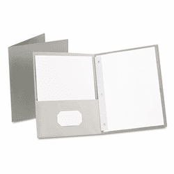 ESS57705 Paper Twin-Pocket Portfolio, Tang Clip, Letter, 1/2" Capacity, Gray, 25/Box By ESSELTE PENDAFLEX CORP.