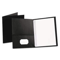 ESS57706 Paper Twin-Pocket Portfolio, Tang Clips, Letter, 1/2" Capacity, Black, 25/Box By ESSELTE PENDAFLEX CORP.