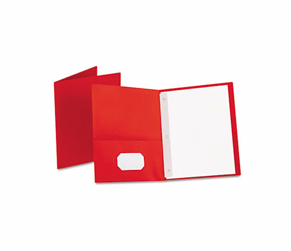 ESS57711 Paper Twin-Pocket Portfolio, Tang Clip, Letter, 1/2" Capacity, Red, 25/Box By ESSELTE PENDAFLEX CORP.