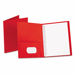 ESS57711 Paper Twin-Pocket Portfolio, Tang Clip, Letter, 1/2" Capacity, Red, 25/Box By ESSELTE PENDAFLEX CORP.