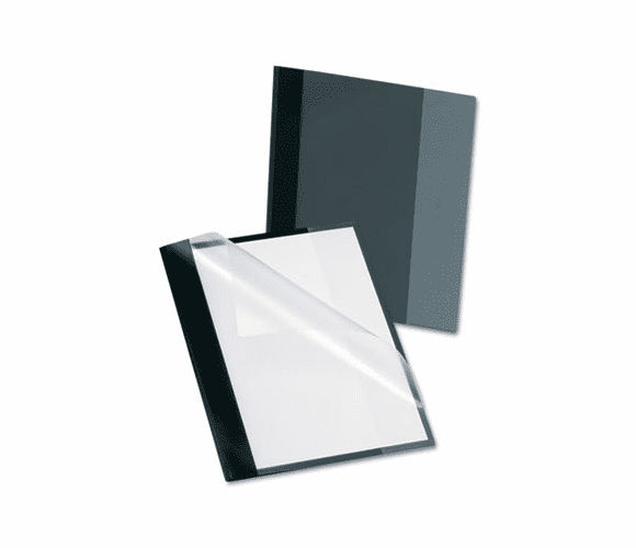 ESS57735 Polypropylene Report Cover, Tang Clip, Letter, 1/2" Capacity, Clear/Onyx, 5/Pack By ESSELTE PENDAFLEX CORP.