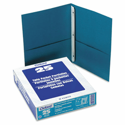 ESS57755 Paper Twin-Pocket Portfolio, Tang Clip, Letter, 1/2" Capacity, Teal, 25/Box By ESSELTE PENDAFLEX CORP.