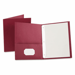 ESS57757 Paper Twin-Pocket Portfolio, Tang Clip, Letter, 1/2" Capacity, Burgundy, 25/Box By ESSELTE PENDAFLEX CORP.