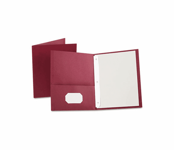 ESS57757 Paper Twin-Pocket Portfolio, Tang Clip, Letter, 1/2" Capacity, Burgundy, 25/Box By ESSELTE PENDAFLEX CORP.