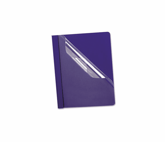 ESS58802 Coated Paper Cover, Tang Clip, Letter, 1/2" Capacity, Clear/Blue, 25/Box By ESSELTE PENDAFLEX CORP.