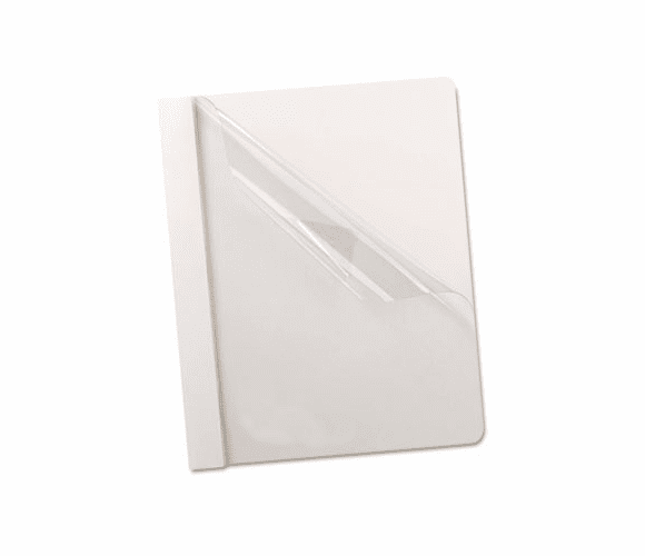 ESS58804 Coated Paper Report Cover, Tang Clip, Letter, 1/2" Capacity, Clear/White, 25/Box By ESSELTE PENDAFLEX CORP.