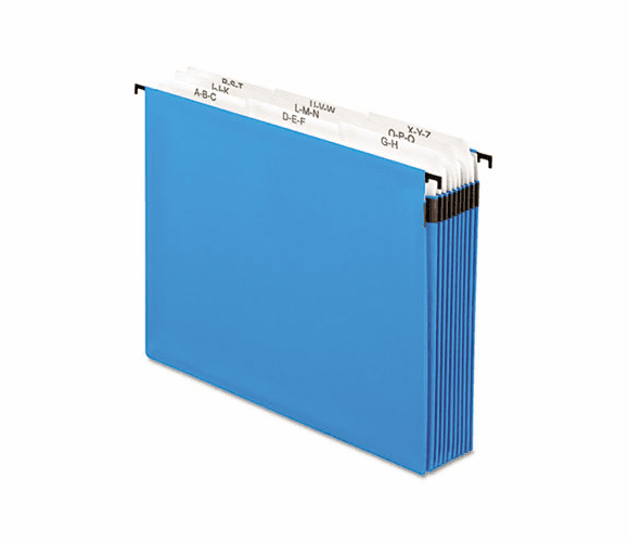 ESS59225 3 1/2 Inch Expansion Hanging File, Tabs and Labels, Letter, Nine Sections, Blue By ESSELTE PENDAFLEX CORP.