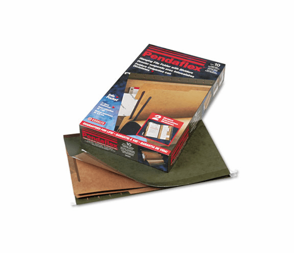 ESS59354 Reinforced Hanging Folder With Dividers, Legal, Four-Section, Green, 10/Box By ESSELTE PENDAFLEX CORP.