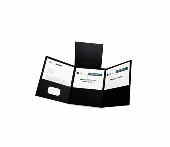 ESS59806 Tri-Fold Folder w/3 Pockets, Holds 150 Letter-Size Sheets, Black By ESSELTE PENDAFLEX CORP.