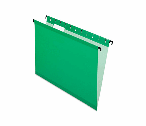 ESS615215BGR Hanging File Folders, Letter, 1/5 Cut, Bright Green, 20/BX By ESSELTE PENDAFLEX CORP.