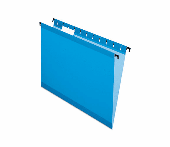 ESS615215BLU Hanging File Folders, Letter, 1/5 Cut, Blue, 20/BX By ESSELTE PENDAFLEX CORP.