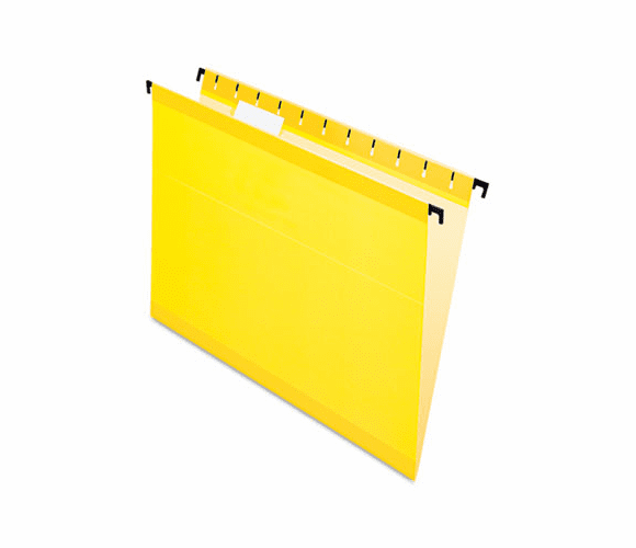 ESS615215YEL Hanging File Folders, Letter, 1/5 Cut, Yellow, 20/BX By ESSELTE PENDAFLEX CORP.