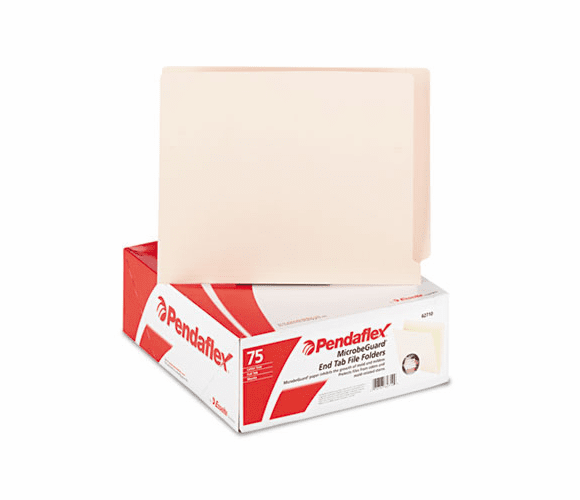ESS62710 Anti Mold and Mildew End Tab File Folders, Straight Tab, Letter, Manila, 75/Box By ESSELTE PENDAFLEX CORP.