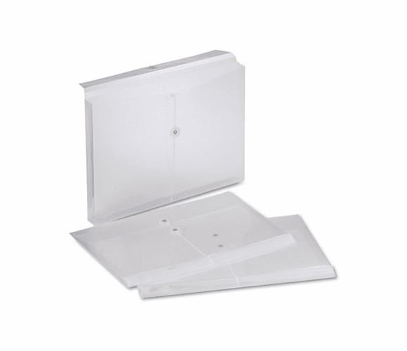 ESS638143 Expandable Poly String & Button Booklet Envelope, Clear, Legal, 3/Pack By ESSELTE PENDAFLEX CORP.