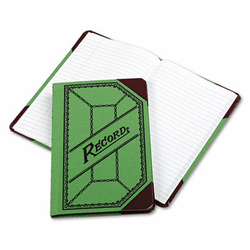 ESS667R Miniature Account Book, Green/Red Canvas Cover, 208 Pages, 9 1/2 x 6 By ESSELTE PENDAFLEX CORP.
