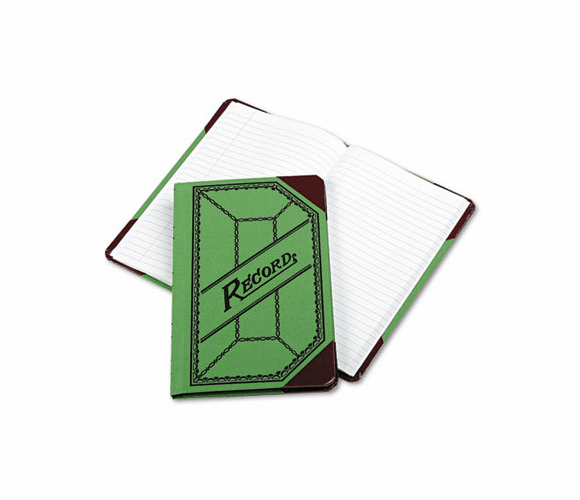 ESS667R Miniature Account Book, Green/Red Canvas Cover, 208 Pages, 9 1/2 x 6 By ESSELTE PENDAFLEX CORP.