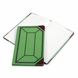 ESS6718150J Record/Account Book, Journal Rule, Green/Red, 150 Pages, 12 1/2 x 7 5/8 By ESSELTE PENDAFLEX CORP.