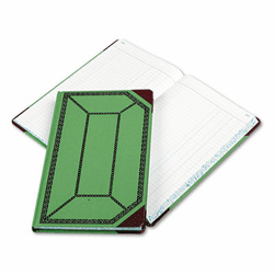 ESS6718300J Record/Account Book, Journal Rule, Green/Red, 300 Pages, 12 1/2 x 7 5/8 By ESSELTE PENDAFLEX CORP.