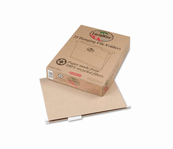 ESS74542 Earthwise 100% Recycled Paper Hanging Folders, Letter, Natural, 25/Box By ESSELTE PENDAFLEX CORP.