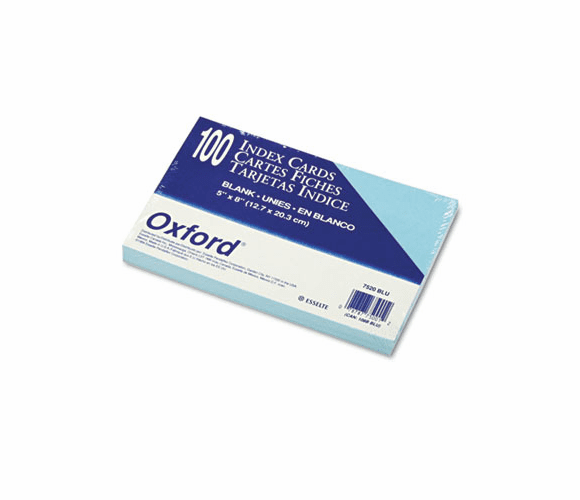 ESS7520BLU Unruled Index Cards, 5 x 8, Blue, 100/Pack By ESSELTE PENDAFLEX CORP.