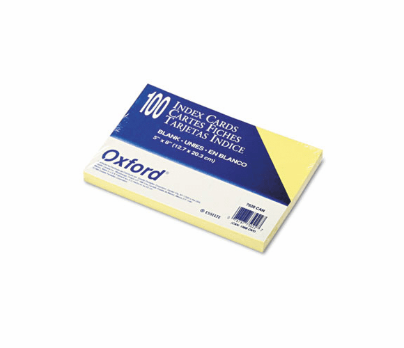 ESS7520CAN Unruled Index Cards, 5 x 8, Canary, 100/Pack By ESSELTE PENDAFLEX CORP.