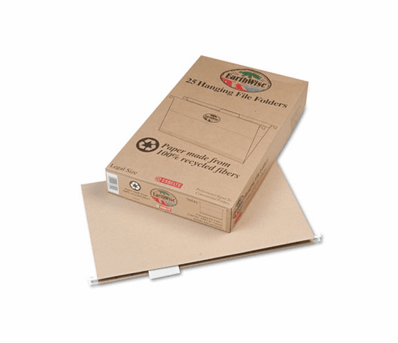 ESS76542 Earthwise 100% Recycled Paper Hanging Folders, Kraft, Legal, Natural, 25/Box By ESSELTE PENDAFLEX CORP.
