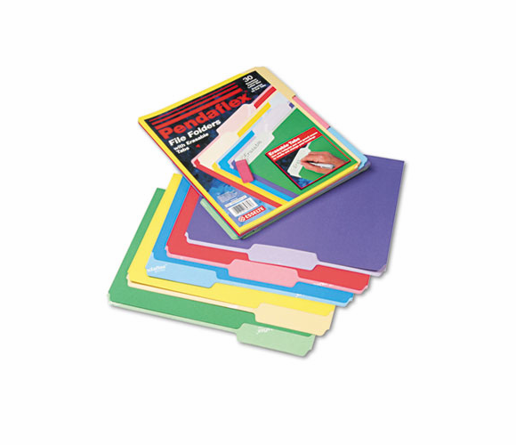 ESS84370 File Folders, Erasable Tabs, 1/3 Cut Top Tab, Letter, Assorted, 30/Pack By ESSELTE PENDAFLEX CORP.