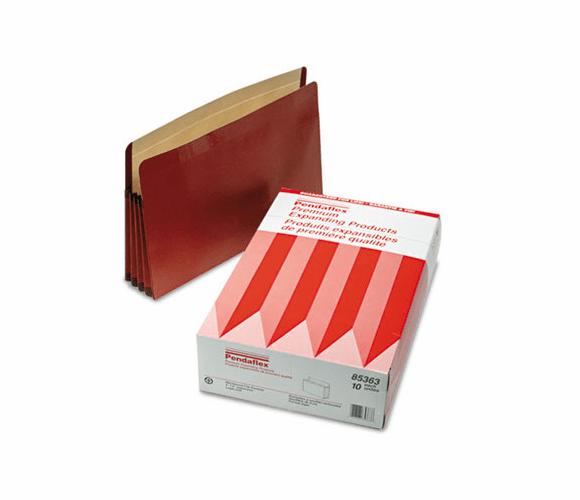 ESS85363 Premium Expansion File, 3 1/2" Expansion, Straight Cut, Red Fiber, Legal, 10/Box By ESSELTE PENDAFLEX CORP.