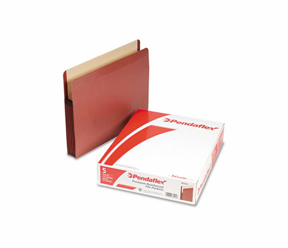 ESS85545 Premium Expansion File, 5 1/4" Expansion, Straight Cut, Red Fiber, Letter, 5/Box By ESSELTE PENDAFLEX CORP.