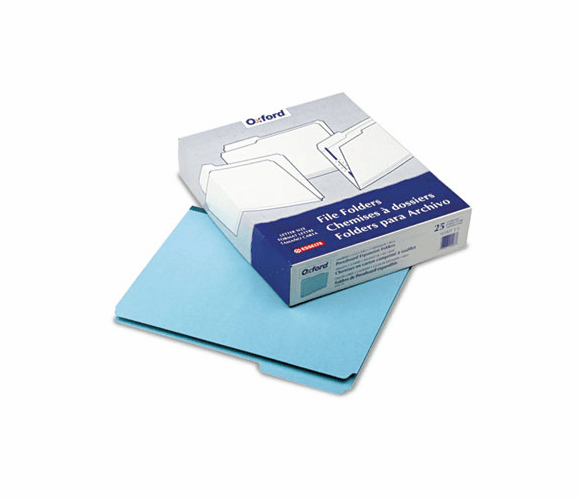 ESS9200T13 Pressboard Expanding File Folders, 1/3 Cut Top Tab, Letter, Blue, 25/Box By ESSELTE PENDAFLEX CORP.