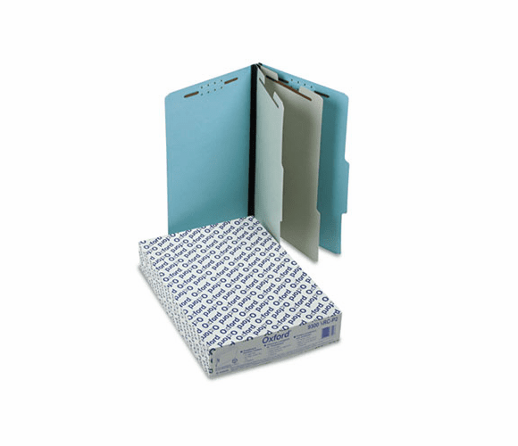 ESS930025RCP2 Pressboard Classification Folder, 2/5 Tab, Legal, Six-Section, Blue, 10/Box By ESSELTE PENDAFLEX CORP.